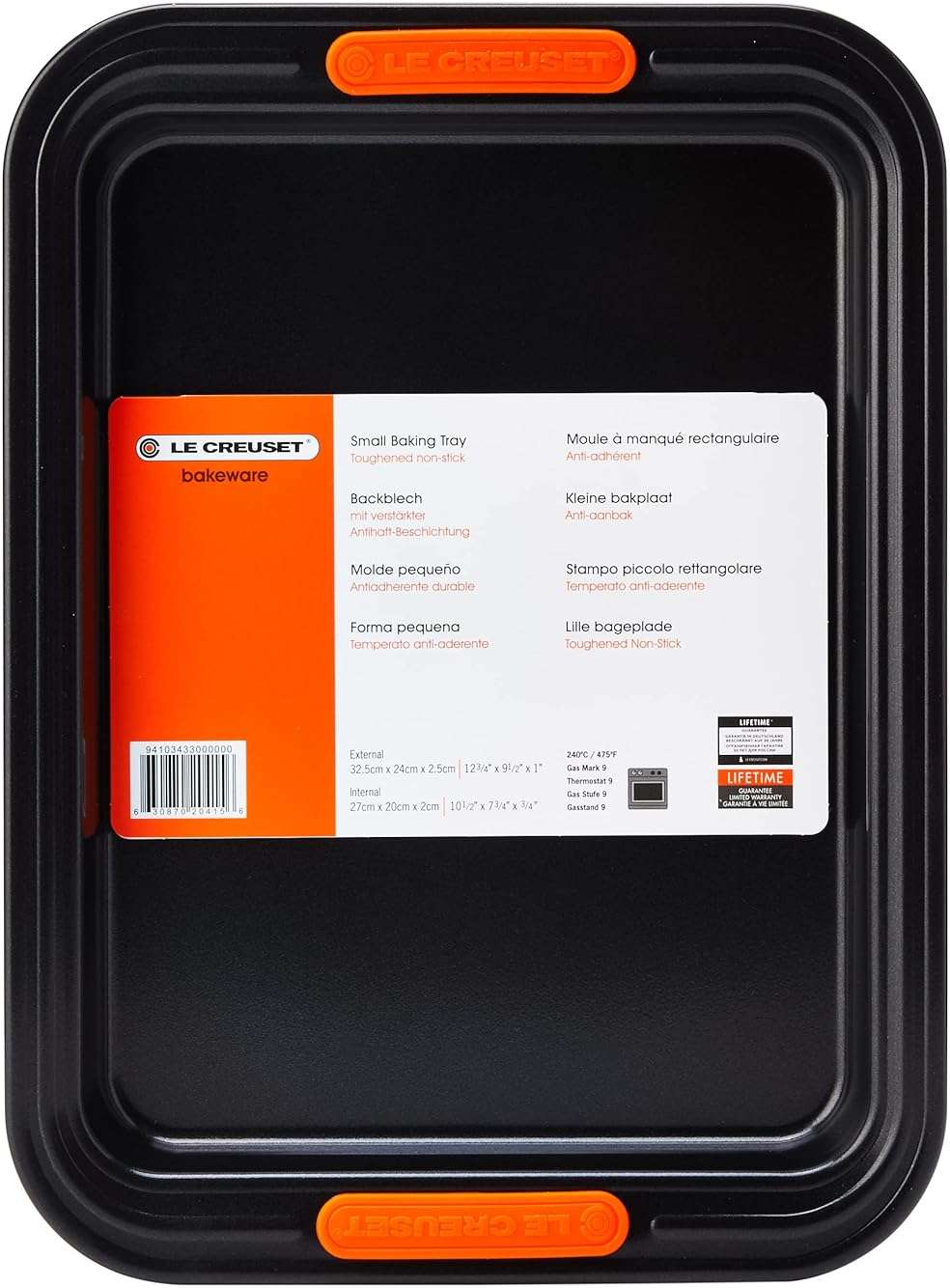 Le Creuset Non-Stick Carbon Steel Small Rectangular Baking Tray, 32.2 x 24 x 2.58 cm, Matte Black, 46078320010000 - Image 3
