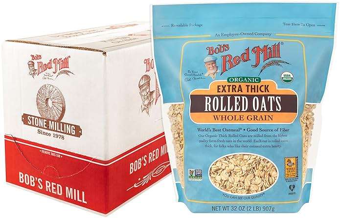 Bob's Red Mill Organic Thick Rolled Oats, 32oz (Pack of 4) - Organic, Non GMO, Whole Grain, Vegan, Kosher - Image 1