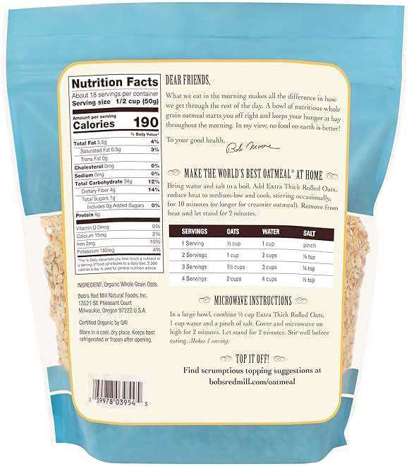 Bob's Red Mill Organic Thick Rolled Oats, 32oz (Pack of 4) - Organic, Non GMO, Whole Grain, Vegan, Kosher - Image 3