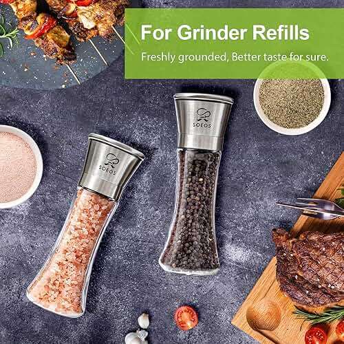 Soeos Himalayan Pink Salt 39 oz + Whole Black Peppercorns 18 oz, Coarse Grain, Kosher Salt for Grinder Refill, Salt and Pepper Grinder, Non-GMO Verified, Spice Seasoning Set for Cooking - Image 7