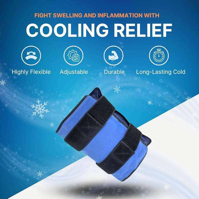 FlexiKold Ice Packs for Injuries Reusable with Straps – Cold Compress Gel Cold Pack, Ice Pack for Knee, – Flexible Medical Ice Wrap for Back, Shoulders, Legs, Muscle Pain – Standard – 2 Pk - Image 2