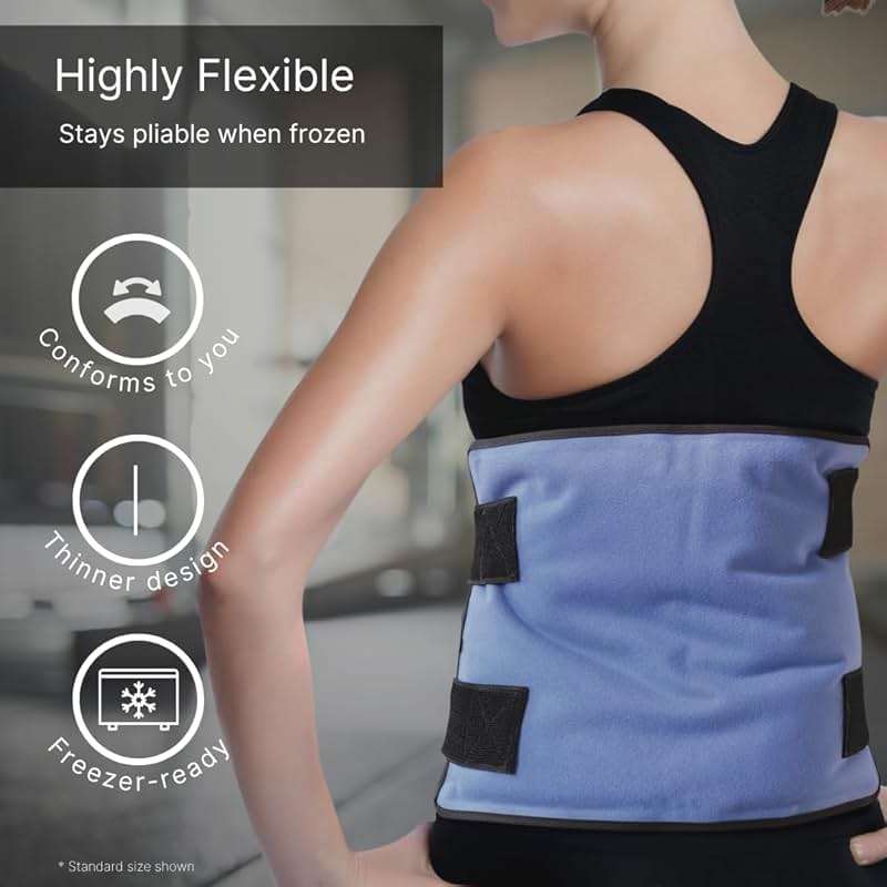 FlexiKold Ice Packs for Injuries Reusable with Straps – Cold Compress Gel Cold Pack, Ice Pack for Knee, – Flexible Medical Ice Wrap for Back, Shoulders, Legs, Muscle Pain – Standard – 2 Pk - Image 4