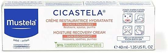 Mustela Cicastela Moisture Recovery Cream - Multipurpose Baby Ointment for Skin Discomfort - with Natural Avocado & Hyaluronic Acid - Fragrance-Free - 1.35 fl. Oz - Image 2