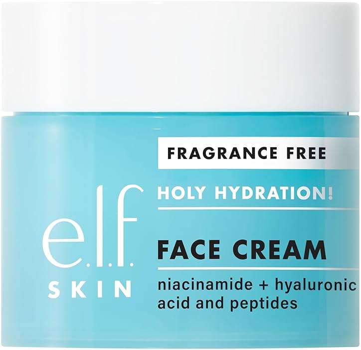 e.l.f., Skin Holy Hydration! Face Cream with Hyaluronic Acid, Fragrance Free, Niacinamide and Peptides, Nourishing Moisturizer - Image 1