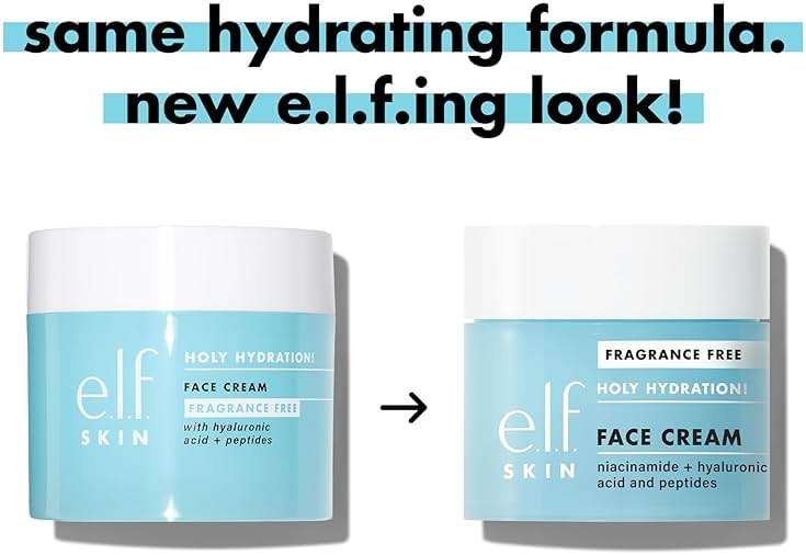e.l.f., Skin Holy Hydration! Face Cream with Hyaluronic Acid, Fragrance Free, Niacinamide and Peptides, Nourishing Moisturizer - Image 4