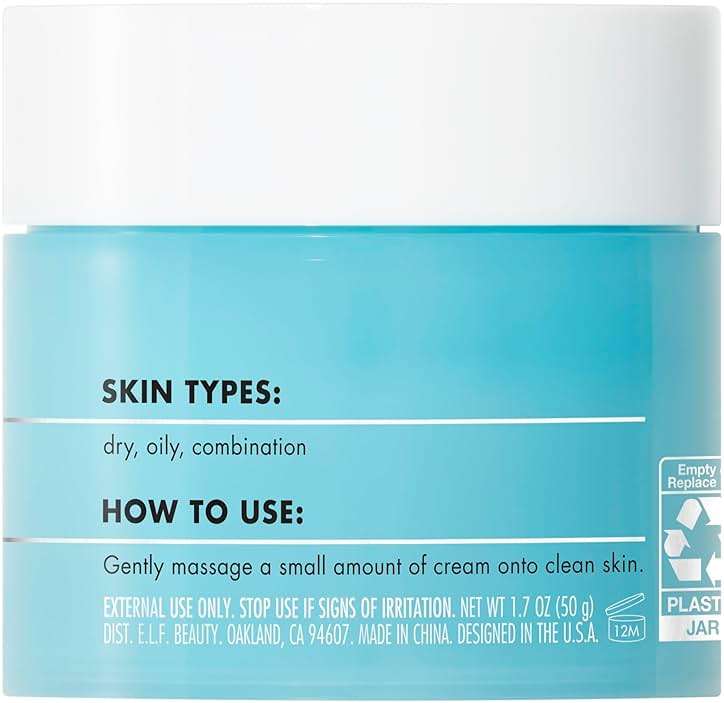 e.l.f., Skin Holy Hydration! Face Cream with Hyaluronic Acid, Fragrance Free, Niacinamide and Peptides, Nourishing Moisturizer - Image 5