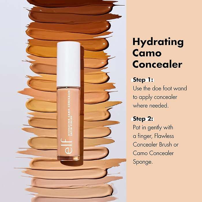 e.l.f. Hydrating Camo Concealer, Covers Blemishes & Under-Eye Circles, Full-Coverage & Delivers A Satin Finish, Vegan & Cruelty-Free, Light Sand - Image 3