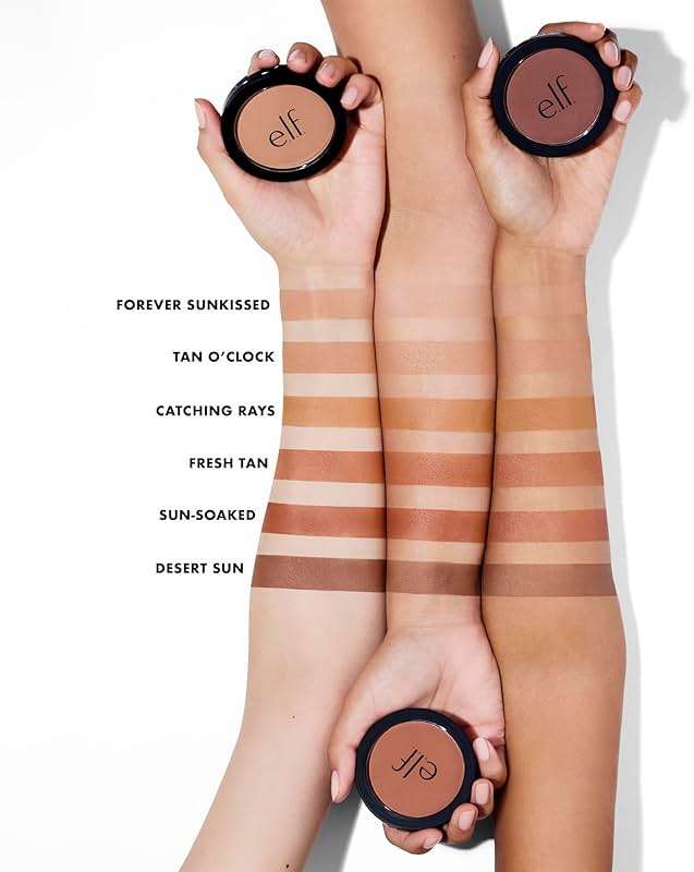 e.l.f. Primer-infused Bronzer, Long-Wear, Matte, Bold, Lightweight, Blends Easily, Contours Cheeks, Forever Sun Kissed, All-Day Wear, 0.35 Oz - Image 3