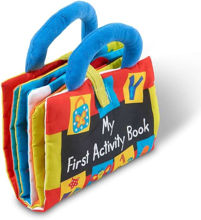 Melissa & Doug K’s Kids My First Activity Book 8-Page Soft Book for Babies and Toddlers Early Learning Developmental Plush Soft Activity for Babies and Toddlers - Image 4