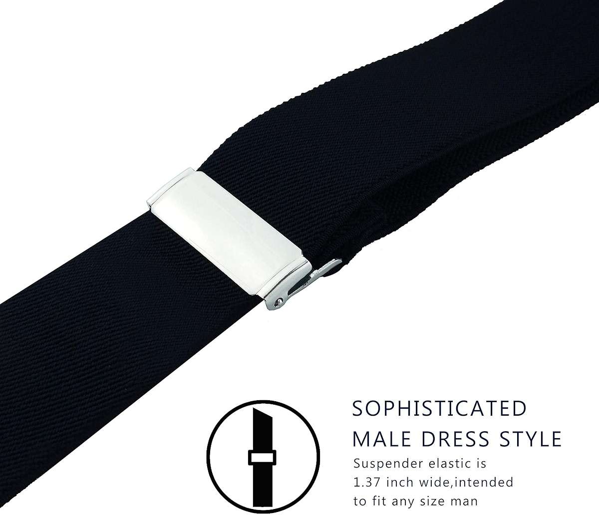 Vauhse Suspenders for Men, Adjustable Suspenders with Elastic Straps Y-Back Construction Heavy Duty for Work - Image 2