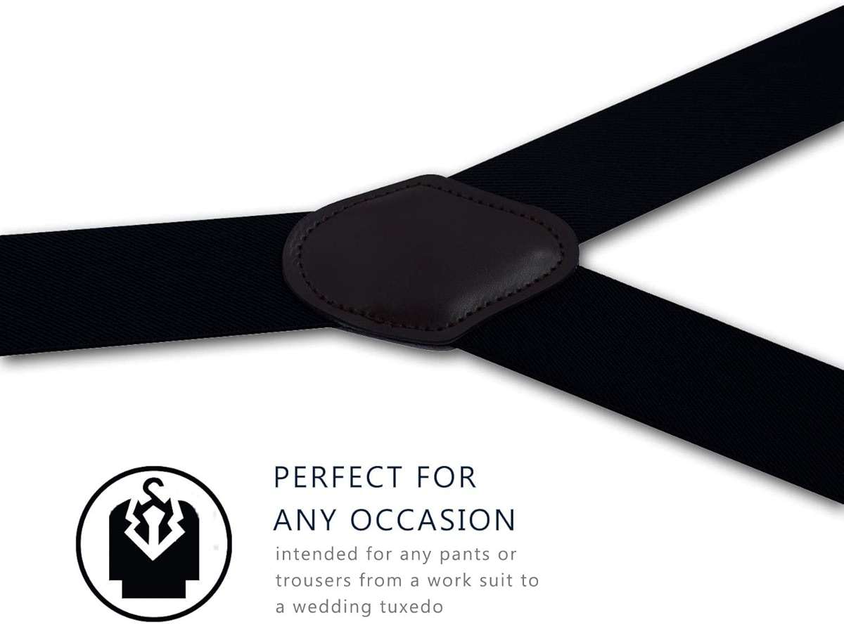 Vauhse Suspenders for Men, Adjustable Suspenders with Elastic Straps Y-Back Construction Heavy Duty for Work - Image 3