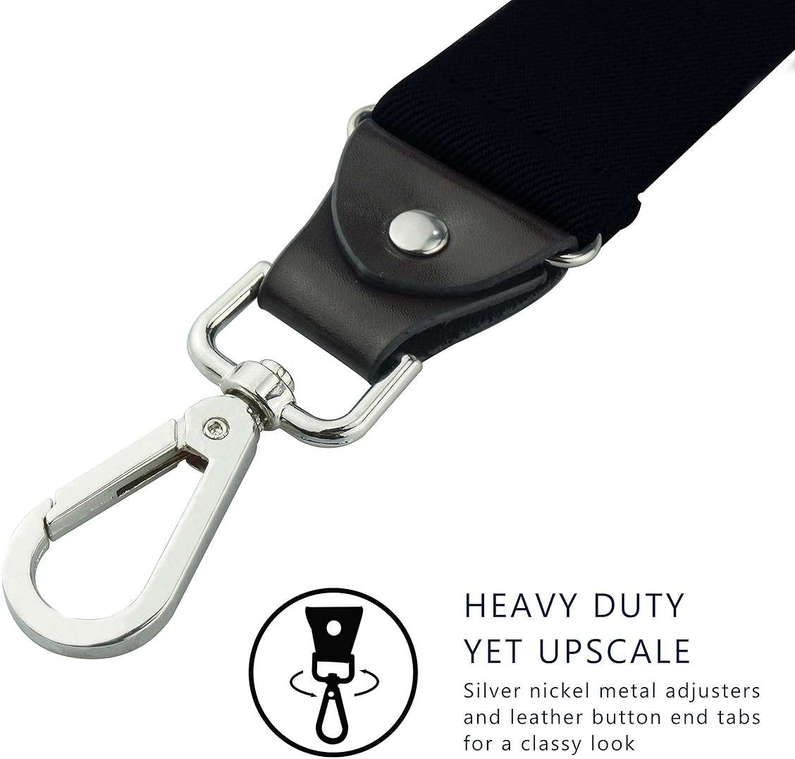 Vauhse Suspenders for Men, Adjustable Suspenders with Elastic Straps Y-Back Construction Heavy Duty for Work - Image 4