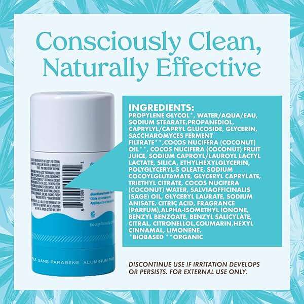 Kopari Aluminum Free Coconut Deodorant, Non Toxic & Clean Plant-Based, No Aluminum, Parabens or Baking Soda, Long Lasting Protection, Original 2 Pack - Image 9