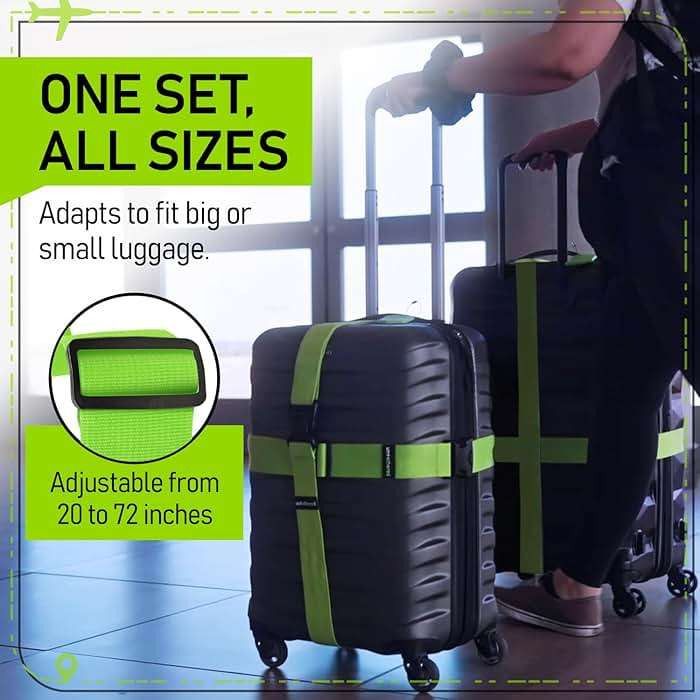 Untethered Luggage Straps | TSA-Approved Suitcase Belts with Heavy-Duty Buckles. Secure Adjustable Travel Accessories for Checked Bags. 4-Pack - Image 6