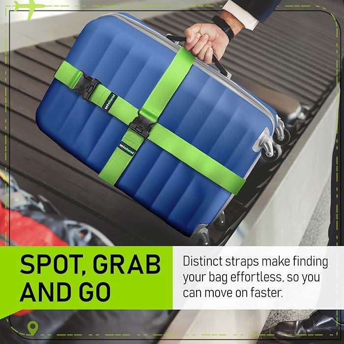Untethered Luggage Straps | TSA-Approved Suitcase Belts with Heavy-Duty Buckles. Secure Adjustable Travel Accessories for Checked Bags. 4-Pack - Image 7
