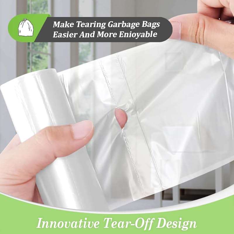 4 Gallon 330 Counts Strong Trash Bags Garbage Bags by Teivio, Bathroom Trash Can Bin Liners, Small Plastic Bags for home office kitchen (Clear) - Image 4