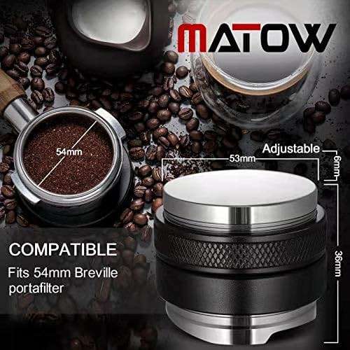 MATOW 53mm Coffee Distributor and Tamper, Dual Head Coffee Leveler Compatible with Breville 54mm Portafilter, Adjustable Depth- Professional Espresso Hand Tampers - Image 3