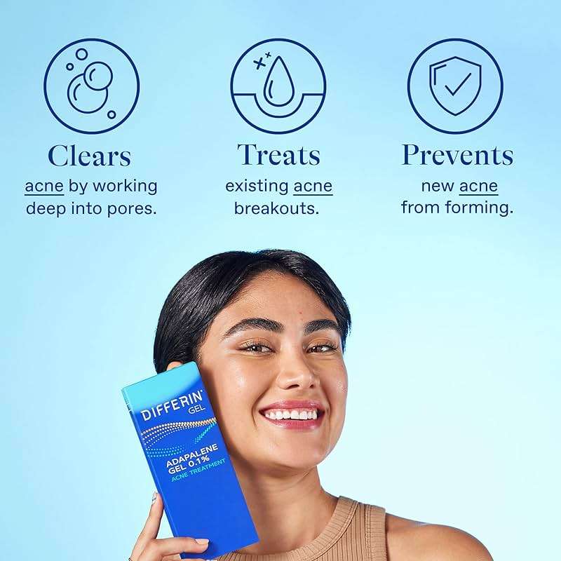 Differin Acne Treatment Gel, 90 Day Supply, Retinoid Treatment for Face with 0.1% Adapalene, Gentle Skin Care for Acne Prone Sensitive Skin, 45g Pump (Packaging May Vary) - Image 3