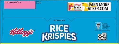 Kellogg's Rice Krispies Cold Breakfast Cereal, 8 Vitamins and Minerals, Rice Krispies Treats, Giant Size, Original, 24oz Box (1 Box) - Image 4