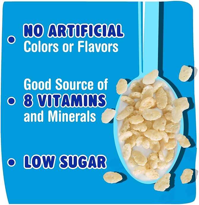 Kellogg's Rice Krispies Cold Breakfast Cereal, 8 Vitamins and Minerals, Rice Krispies Treats, Giant Size, Original, 24oz Box (1 Box) - Image 5