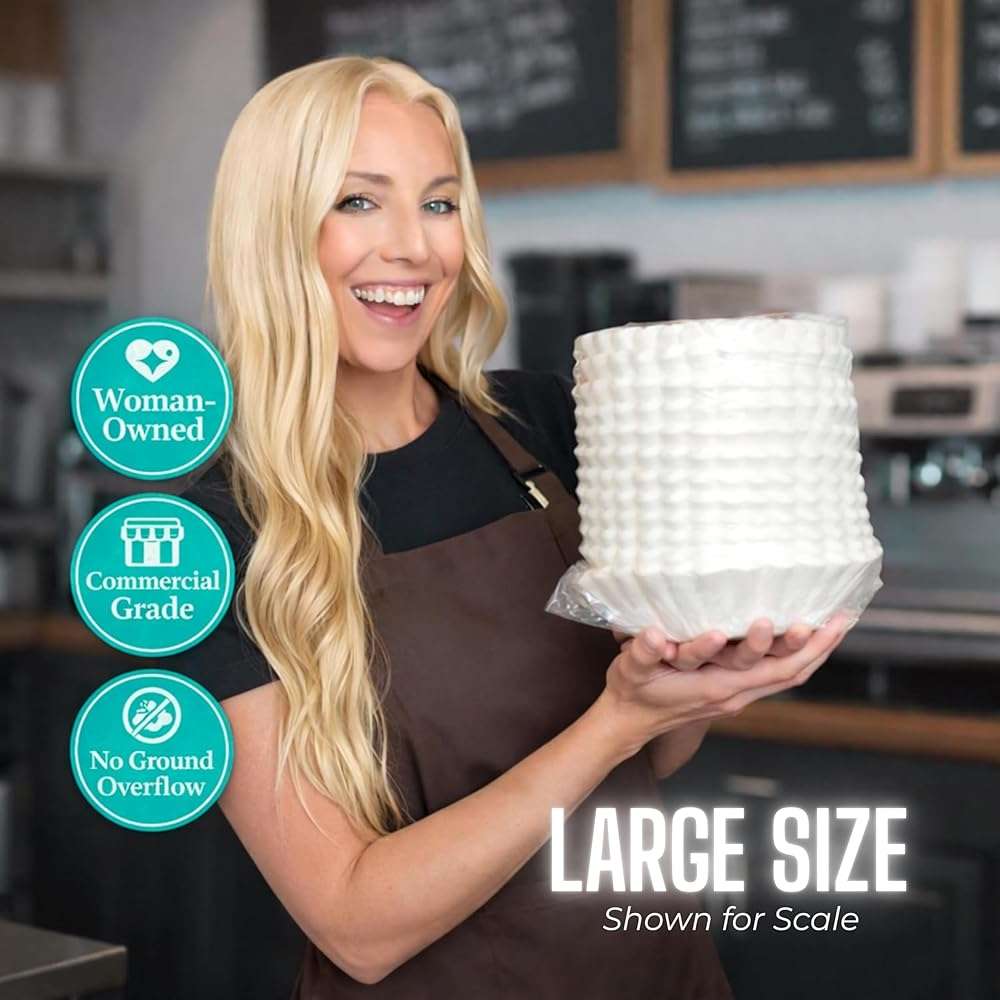 Katy’s Large Commercial Coffee Filters (9.5” x 4.5”) for 12-Cup BUNN, Fetco & Curtis Coffee Machines – Tall Walls, No Ground Overflow – Premium Filters for Businesses (Bulk Pack) - Image 5