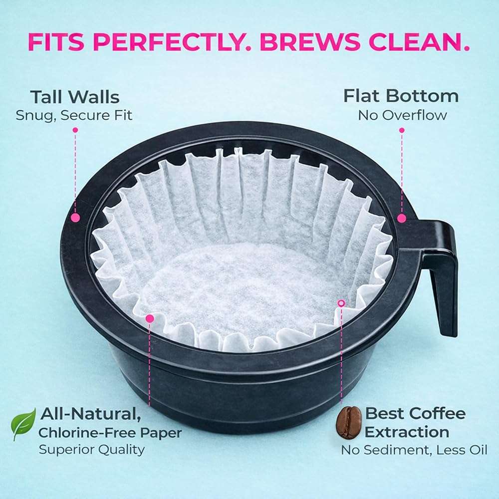 Katy’s Large Commercial Coffee Filters (9.5” x 4.5”) for 12-Cup BUNN, Fetco & Curtis Coffee Machines – Tall Walls, No Ground Overflow – Premium Filters for Businesses (Bulk Pack) - Image 9