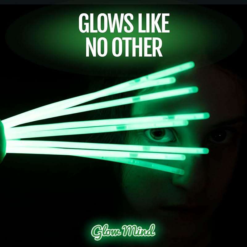 100 Ultra Bright Glow Sticks Bulk Party Pack - Halloween Glow in the Dark Party Supplies Pack - 8" Glowsticks Party Favors with Bracelets and Necklaces - Image 2