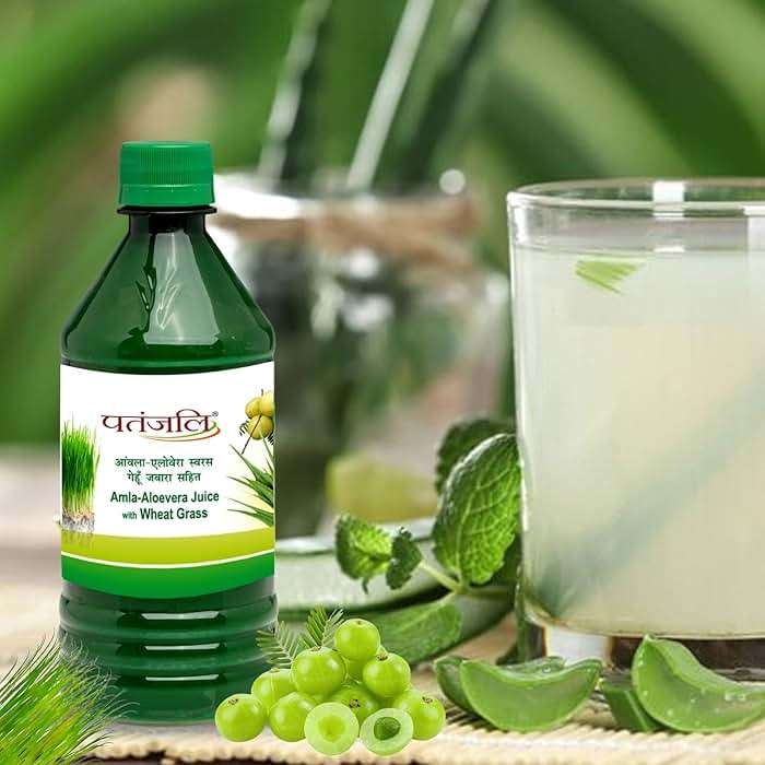 Patanjali Amla-Aloevera Juice with Wheatgrass Juice 500ml / 16.90 fl oz - (Pack of 2) - Image 6
