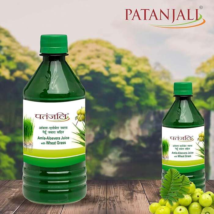 Patanjali Amla-Aloevera Juice with Wheatgrass Juice 500ml / 16.90 fl oz - (Pack of 2) - Image 7