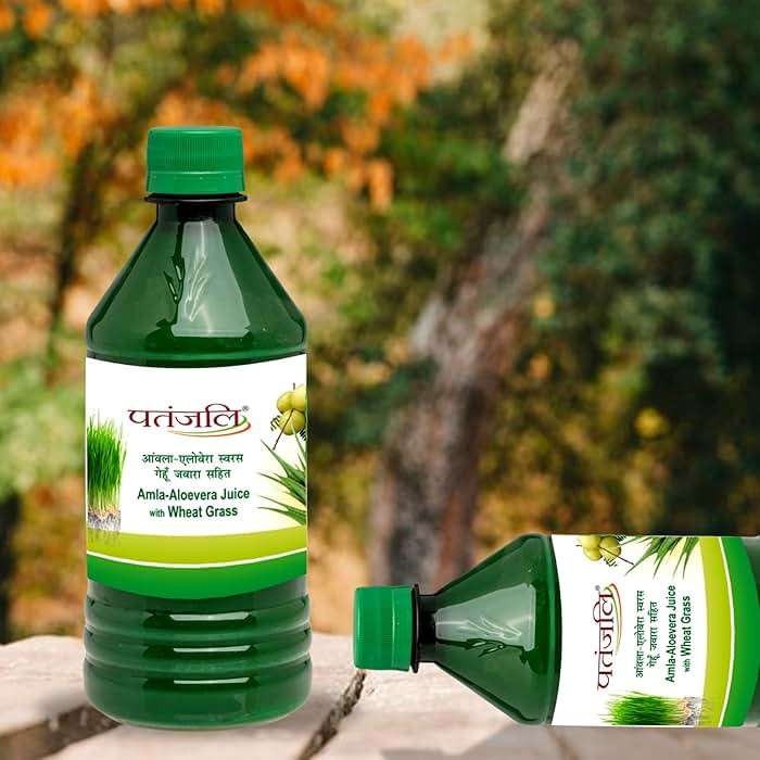 Patanjali Amla-Aloevera Juice with Wheatgrass Juice 500ml / 16.90 fl oz - (Pack of 2) - Image 8
