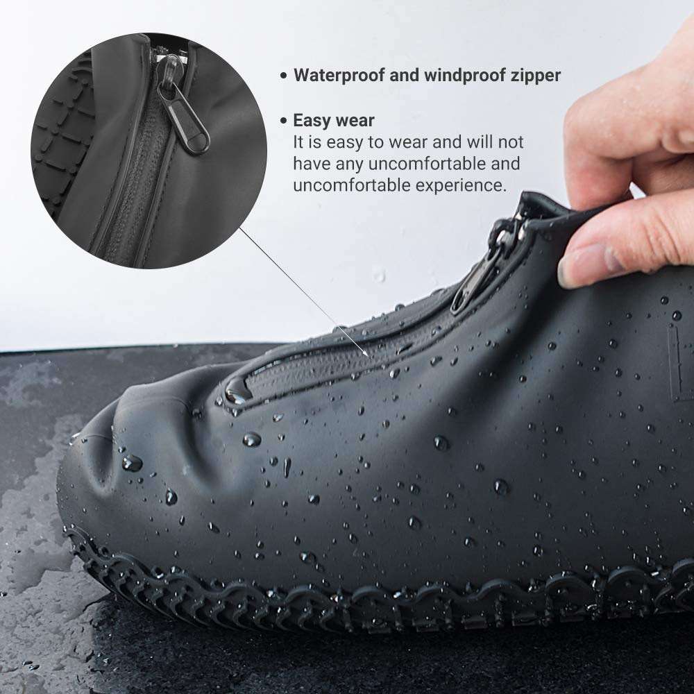 ydfagak Shoe Covers Waterproof Reusable Foldable Not-Slip Rain Shoe Covers with Zipper,Shoe Protectors Overshoes Rain Galoshes for Kids Men and Women - Image 3