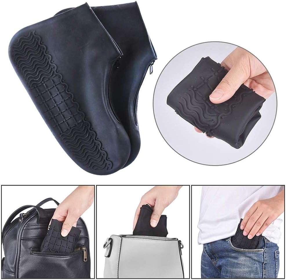 ydfagak Shoe Covers Waterproof Reusable Foldable Not-Slip Rain Shoe Covers with Zipper,Shoe Protectors Overshoes Rain Galoshes for Kids Men and Women - Image 5