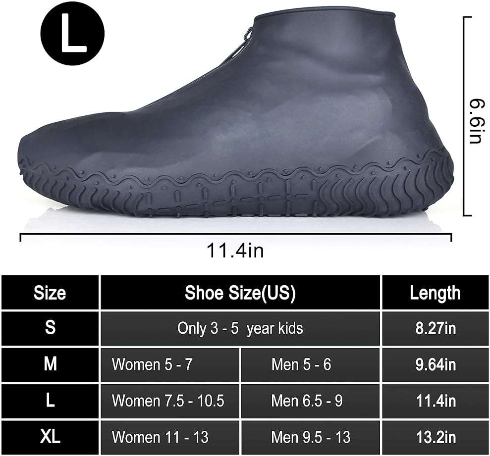 ydfagak Shoe Covers Waterproof Reusable Foldable Not-Slip Rain Shoe Covers with Zipper,Shoe Protectors Overshoes Rain Galoshes for Kids Men and Women - Image 6