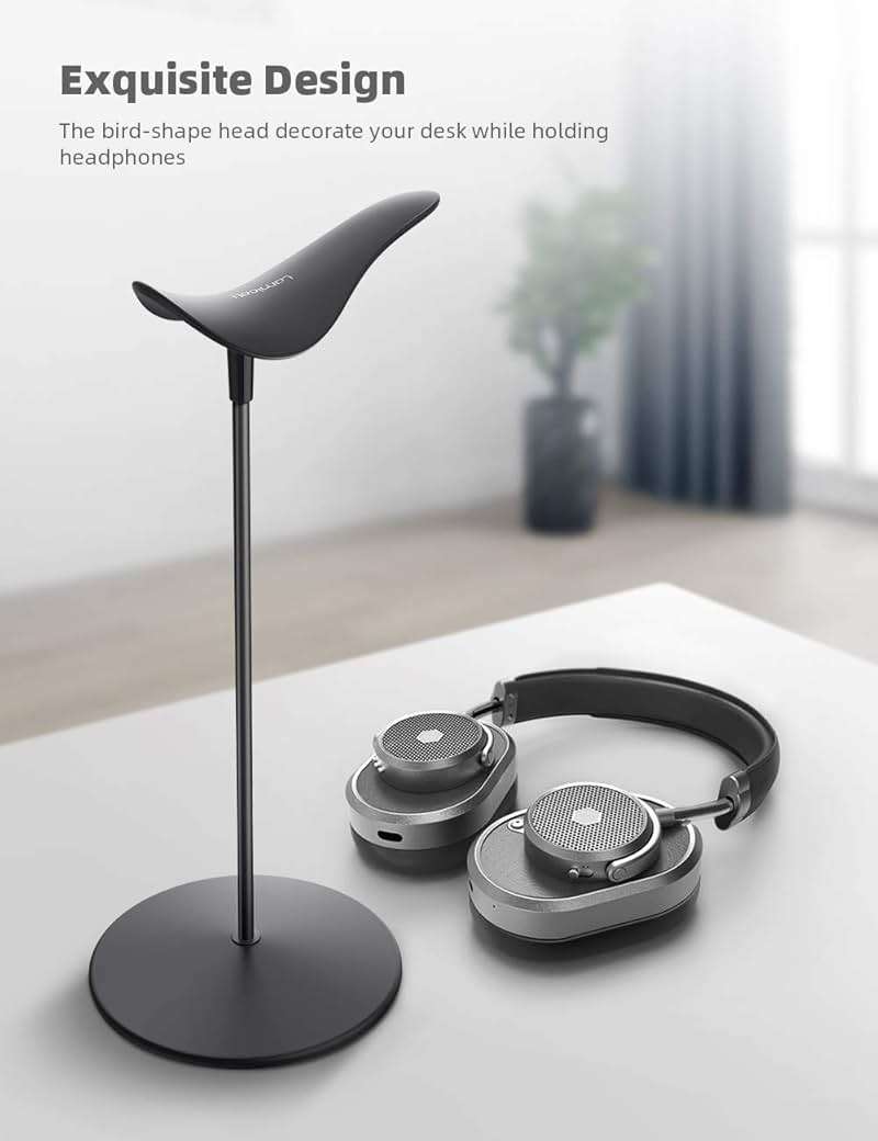 Lamicall Headphone Stand, Desktop Headset Holder - Desk Earphone Stand, for All Headsets Such as Airpods Max, HyperX Gaming Headphones, Beats, Senn heiser Music Headphones Gifts - Image 3