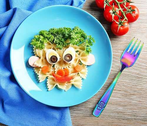 9 Piece Stainless Steel Rainbow Kids Forks - Kids Cutlery, Toddler Safe Flatware, Silverware, Utensil Set - 9 Forks for Home and Preschools - Image 5