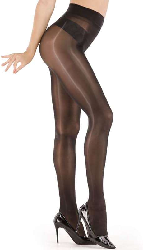 ARRUSA Women's Super Sexy Shiny Sheer Control Top Footed Tights Silk Stockings Ultra Shimmery High Waist Pantyhose - Image 2