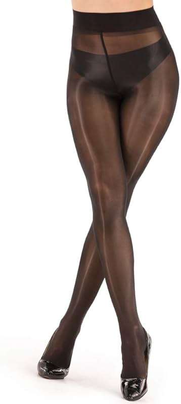 ARRUSA Women's Super Sexy Shiny Sheer Control Top Footed Tights Silk Stockings Ultra Shimmery High Waist Pantyhose - Image 3