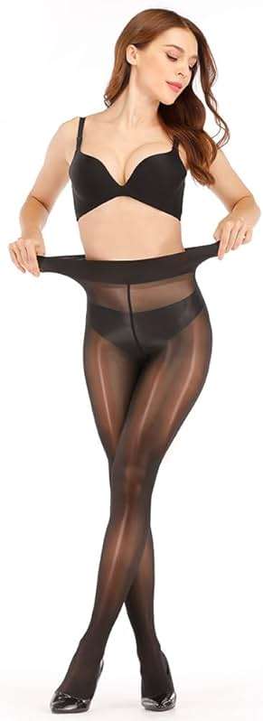 ARRUSA Women's Super Sexy Shiny Sheer Control Top Footed Tights Silk Stockings Ultra Shimmery High Waist Pantyhose - Image 4
