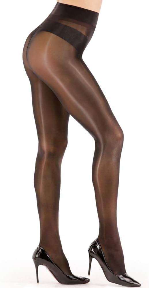 ARRUSA Women's Super Sexy Shiny Sheer Control Top Footed Tights Silk Stockings Ultra Shimmery High Waist Pantyhose - Image 7