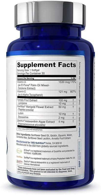 1MD Nutrition VisionMD Eye Vitamin CARMIS - Eye Supplement for Adults - with OptiLut Lutein & Zeaxanthin - Supports Vision Health Care, Everyday Eye Strain, & Occasional Dry Eye - 30 Softgels - Image 6