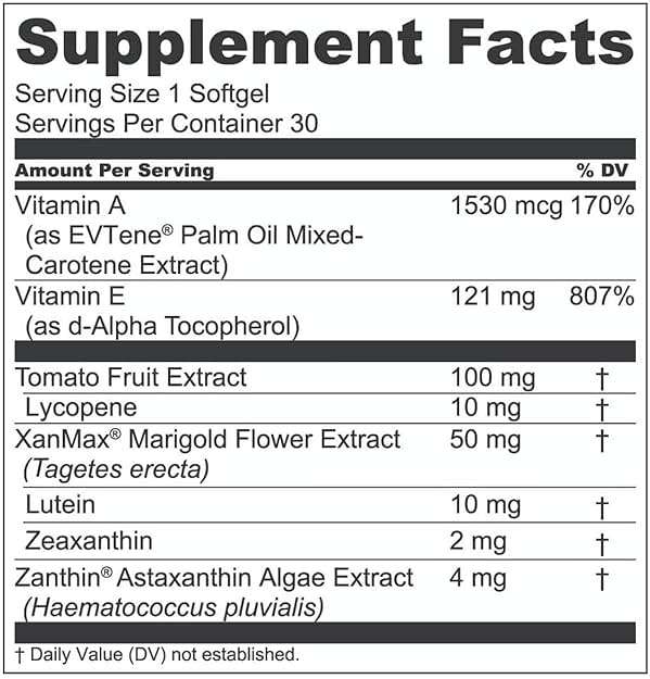 1MD Nutrition VisionMD Eye Vitamin CARMIS - Eye Supplement for Adults - with OptiLut Lutein & Zeaxanthin - Supports Vision Health Care, Everyday Eye Strain, & Occasional Dry Eye - 30 Softgels - Image 8