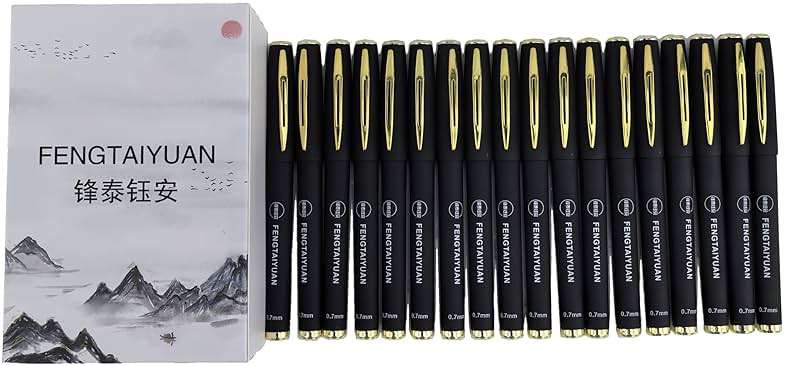 Fengtaiyuan Capped Gel Pens, 0.7mm Fine Point Quick Dry Black Ink, UV Plated Soft-Touch Thick Anti-Slip Barrel with Metal Clip, Ergonomic for Large Hands Smooth Pens for Daily Writing [Pack of 18] - Image 4