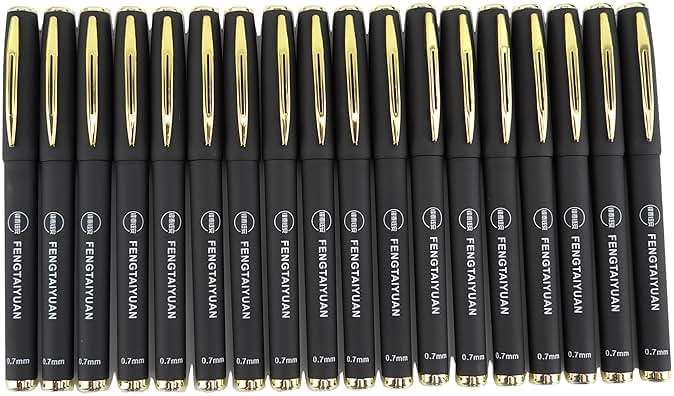 Fengtaiyuan Capped Gel Pens, 0.7mm Fine Point Quick Dry Black Ink, UV Plated Soft-Touch Thick Anti-Slip Barrel with Metal Clip, Ergonomic for Large Hands Smooth Pens for Daily Writing [Pack of 18] - Image 9