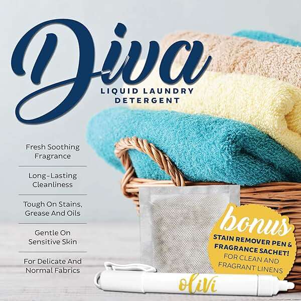 Tyler DIVA Glamorous Wash Laundry Detergent - 1 Gallon - With Olivi Stain Remover Pen - Fresh Scented Sachet - Laundry Detergent For Washing - Image 2