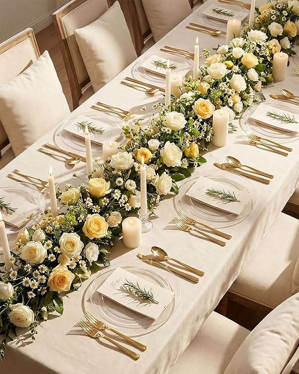 bUCLA 100Pieces Clear Plastic Plates -10.25inch Disposable Dinner Plates- Premium Weddings& Party Plates - Image 9
