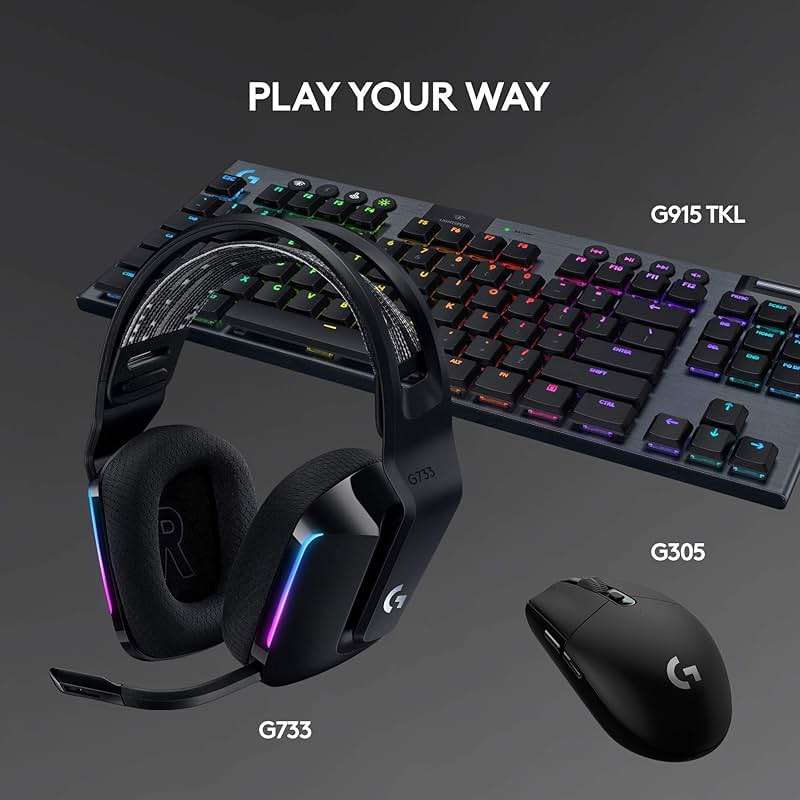Logitech G733 Lightspeed Wireless Gaming Headset, Suspension Headband, Lightsync RGB, Blue VO!CE Mic, PRO-G Audio – Black, Gaming Headset Wireless, PC, PS5, PS4, Switch Compatible - Image 8