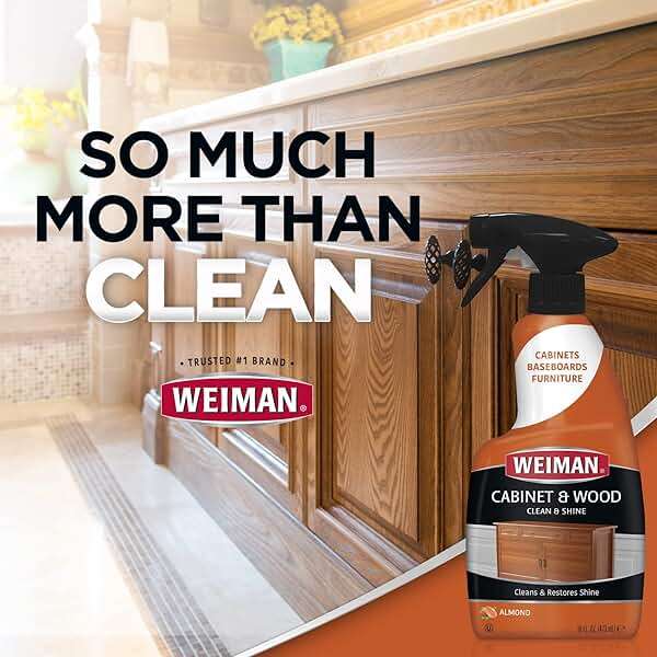Weiman Cabinet and Wood Cleaner, Shine, Clean and Protect Spray - For Wood Cabinets, Furniture, Tables, Baseboards, Trim and more, 16 oz, 2 PACK with MicroFiber Towel - Image 6