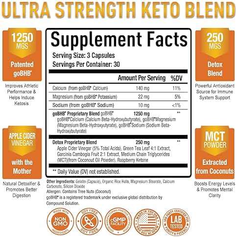 Purely Optimal Keto BHB & Apple Cider Vinegar Capsules - Exogenous Ketones Supplement with The Mother for Ketosis Support, Healthy Lifestyle & Overall Well-Being - 90 Capsules - Image 2