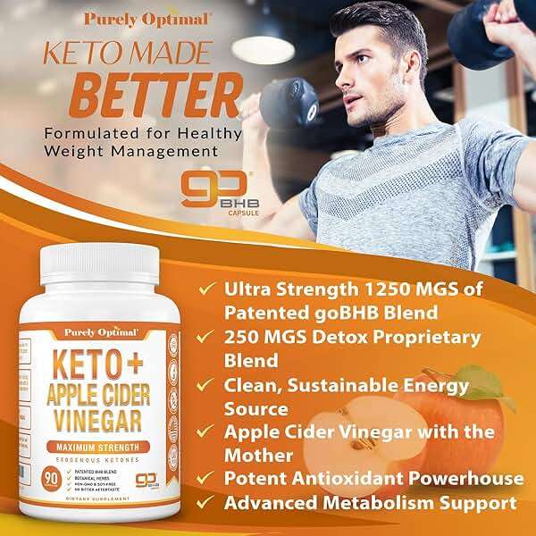 Purely Optimal Keto BHB & Apple Cider Vinegar Capsules - Exogenous Ketones Supplement with The Mother for Ketosis Support, Healthy Lifestyle & Overall Well-Being - 90 Capsules - Image 5
