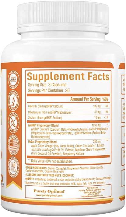 Purely Optimal Keto BHB & Apple Cider Vinegar Capsules - Exogenous Ketones Supplement with The Mother for Ketosis Support, Healthy Lifestyle & Overall Well-Being - 90 Capsules - Image 7